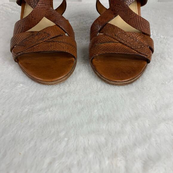 Frye Women's Mika Brown Leather Strappy Heels Size 7 - Picture 3 of 9